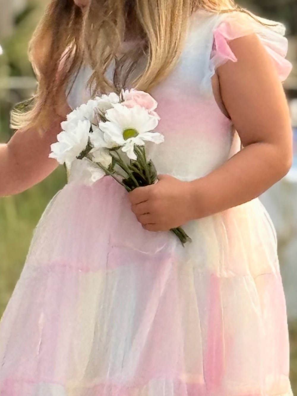 Pastel Ombre Tulle Girls' Dress - Pink